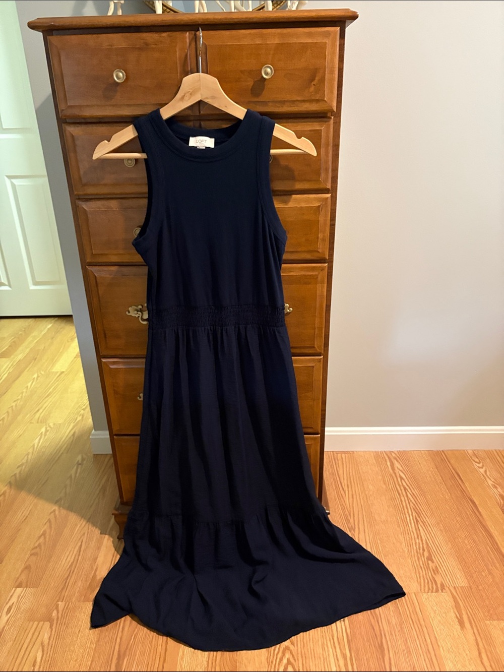 LOFT Navy Sleeveless Maxi Dress